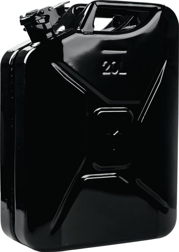 Kraftstoffkanister 20l Schwarz RAL 9005 Stahlbl.0,9mm L345xB165xH470mm VALPRO