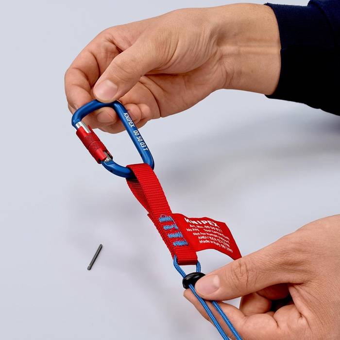 Materialkarabiner L.81mm m.Schraubverschluss blau besch.KNIPEX-2