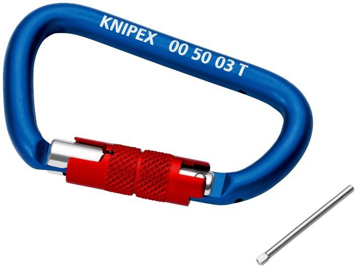 Materialkarabiner L.81mm m.Schraubverschluss blau besch.KNIPEX-3
