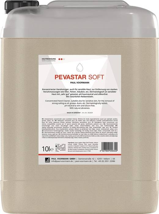 Handreinigung PEVASTAR SOFT 10l silikon- u.lösemittelfrei Kanister PAUL VOORMANN-0