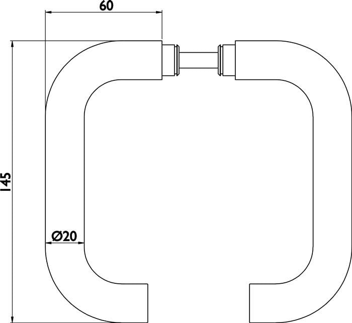 Glastürdrückerpaar 1801 BASIC 01 VA U-Form 4-KT.8mm HERMAT-1