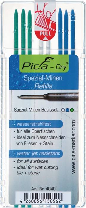 Minenset Pica-Dry 3x blau,2x weiß,3x grün wasserstrahlfest 8 Minen/Set-0