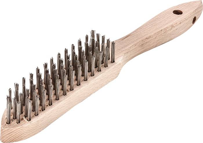 Handbürste L.290mm 0,35mm Stahldraht Besatz-L.140mm 5rhg.12 LESSMANN-0