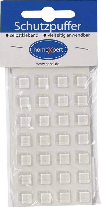 Schutzpuffer 10 mm Kunststoff transparent Quadrat selbstklebend-0