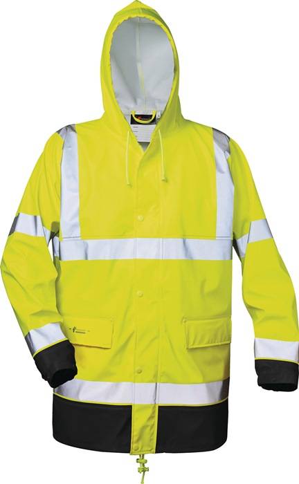 NORWAY 2360-2 Warnschutz PU Regenjacke Manfred Größe L gelb/schwarz-0