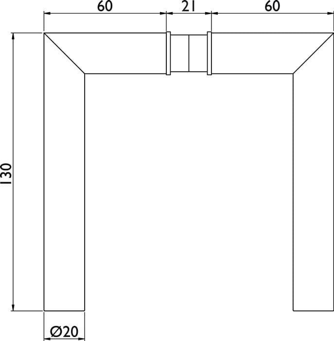Glastürdrückerpaar 1802 BASIC 02 VA Gehrungsform 4-KT.8mm HERMAT-1