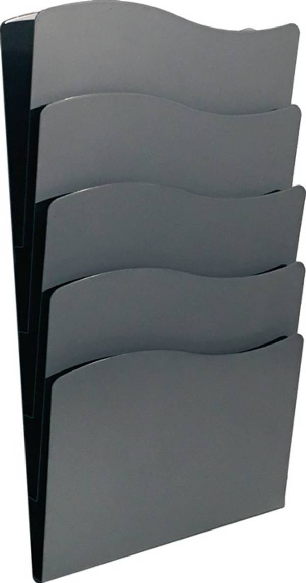 Prospekthalter H430xB240xTmm Anz.Fächer 5 DIN A4 Metall schwarz