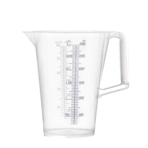 Messbecher 3l blau bedruckte Skala PP PRESSOL