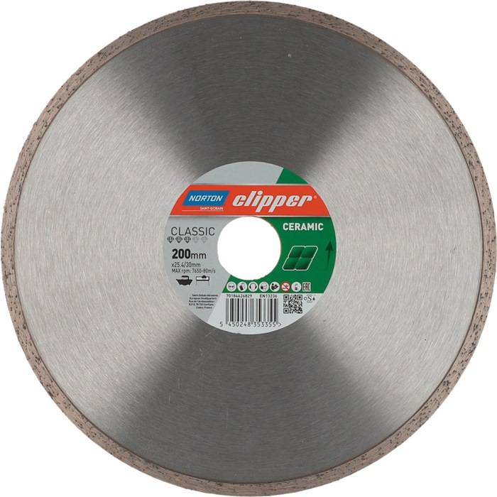 Diamanttrennscheibe Classic Ceramic D.200mm Bohr.30/25,4mm 1,7mm NORTON CLIPPER-0
