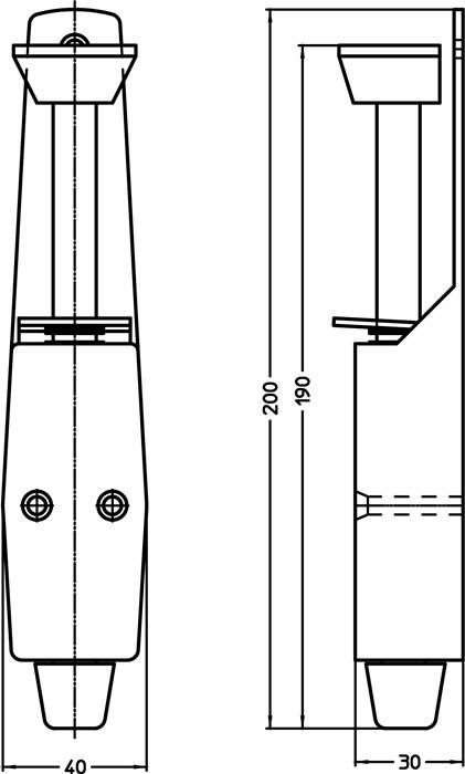 Türfeststeller 90/1 LM weiß Hubh.30mm Türmontage FRIDAVO-1