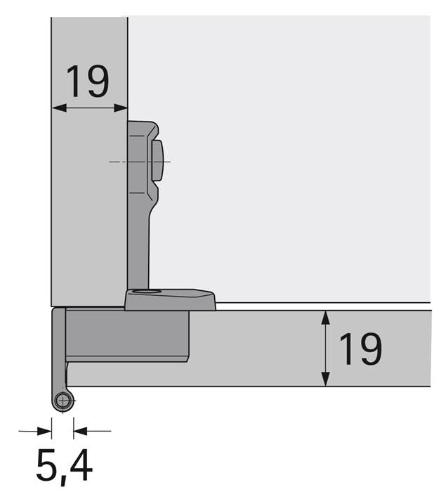 Grundscharnier Selekta Pro 2000 vorliegend,halb vorliegend Auflage 15mm vern.-1