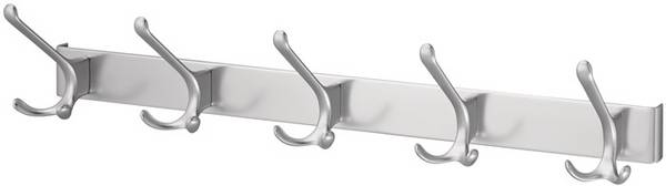 Huthakenleiste 0822-0825 5 Hak.A.96mm LM silberf.elox.H.102mm HERMETA