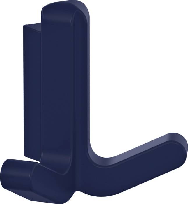 Doppelhaken Ser.477 matt,elastisch Ku.(TPU) 50 stahlblau H.69mm HEWI-0