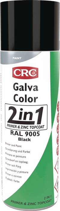Farbschutzlackspray 2in1 GALVACOLOR tiefschwarz RAL9005 matt 500ml Spraydose CRC-0