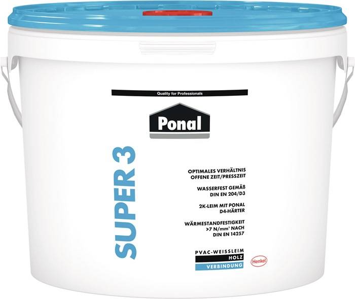 Holzleim Wasserfest/Super 3 10kg EN 204: D3 Eimer PONAL-0