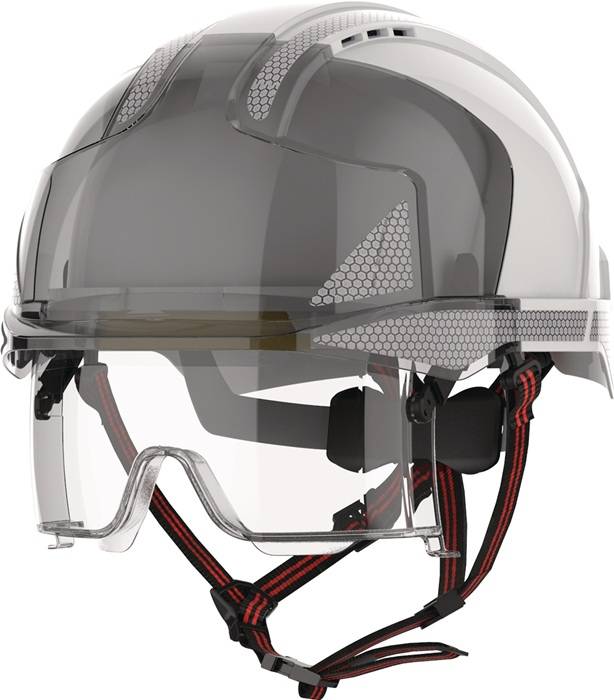 Industriekletterhelm EVO® VISTAlens® Dualswitch? weiß/rauch ABS