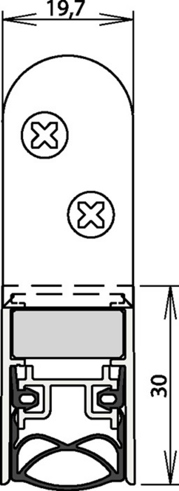 Türdichtung Schall-Ex® Ultra WS 1-290 2-s.L.958mm Alu.silberf.HLT ATHMER