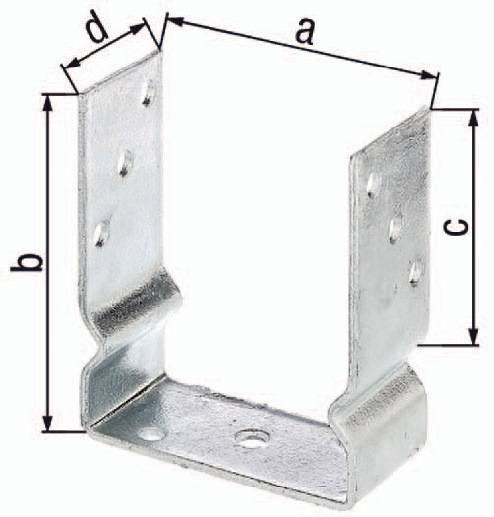 U-Pfostenträger ETA-10/0210 91x150x100x60mm TZN z.Aufschr.GAH-0