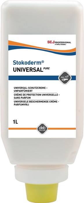 Hautschutzcreme Stokoderm Univ.PURE 1l schwach fettend,unparfümiert Softflasche-0