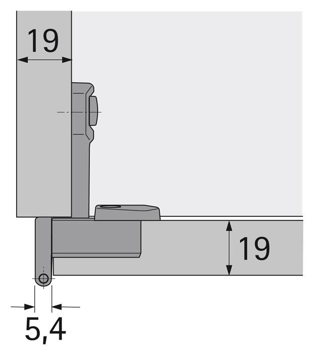 Grundscharnier Selekta Pro 2000 vorliegend,halb vorliegend Auflage 6,5mm vern.-1