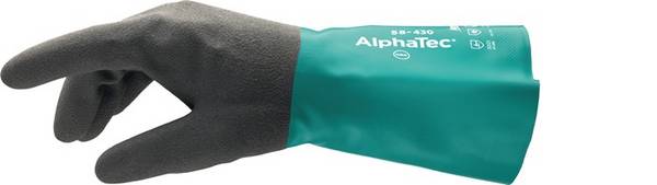 Chemiehandschuh AlphaTec 58-430 Gr.9 grün/grau EN 388,EN 374,EN 1149 Kat.III