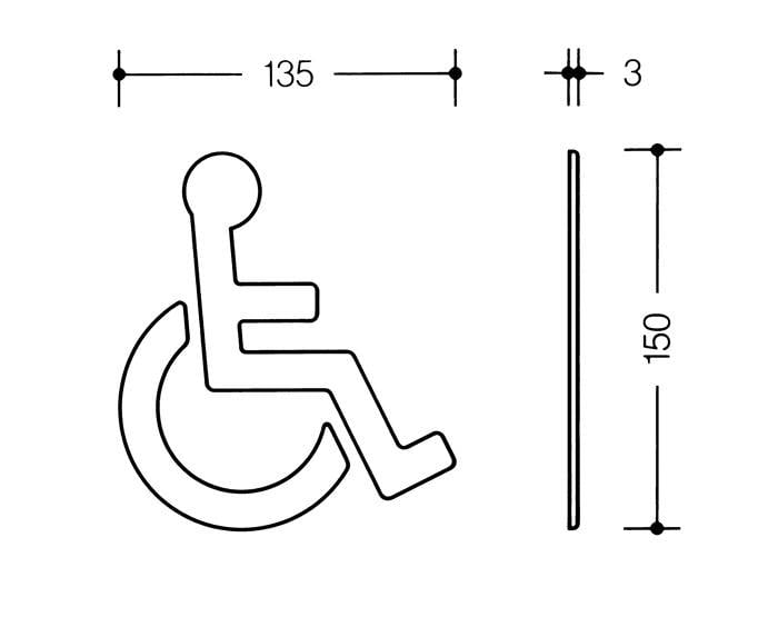 HEWI Symbol Barrierefrei Serie 801 selbstklebend tiefschwarz-2