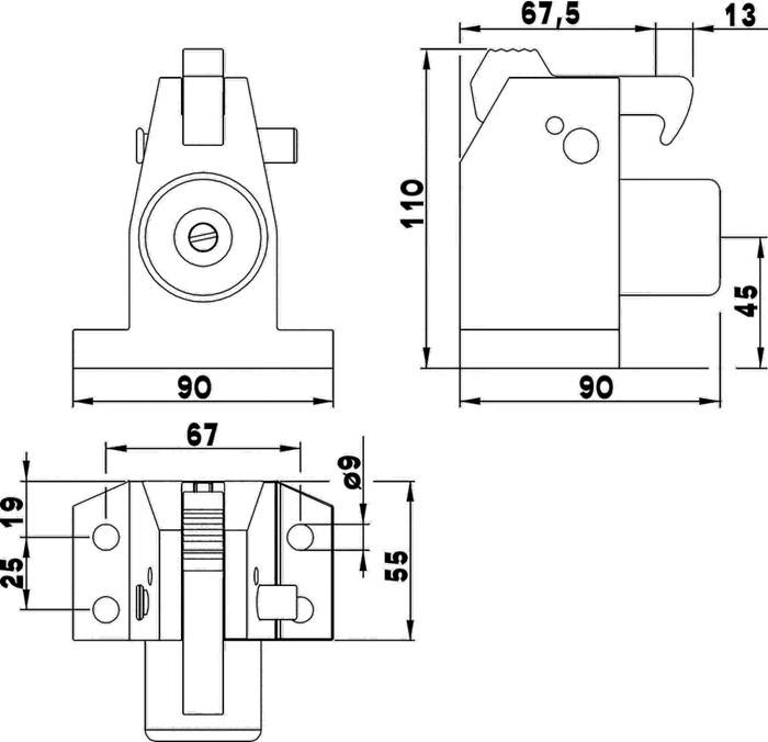 Türfeststeller 3871 0000 22 LM silber lack.Bodenmontage DENI-2