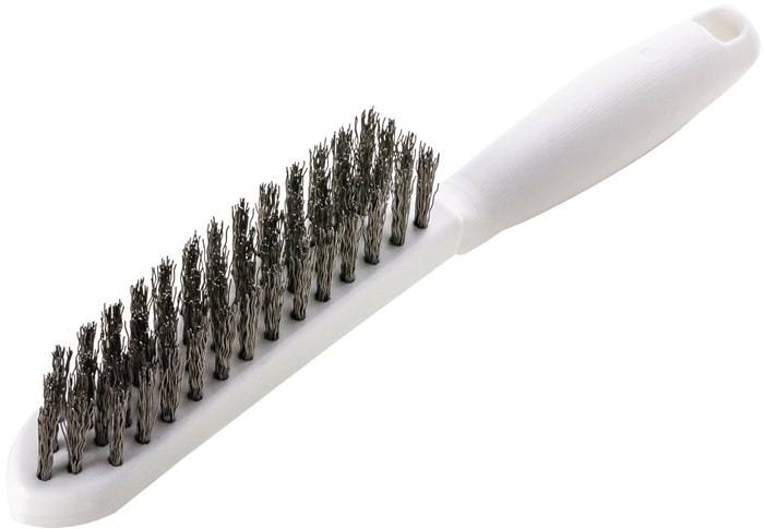 Drahtbürste L.285mm 0,35mm VA-Stahldraht gewellt 4-reihig LESSMANN-0