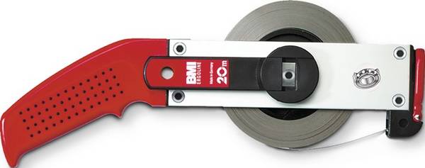 Rahmenbandmaß ERGOLINE L.30m Band-B.13mm B mm/cm EG II Alu.weiß Stahlmaßband BMI