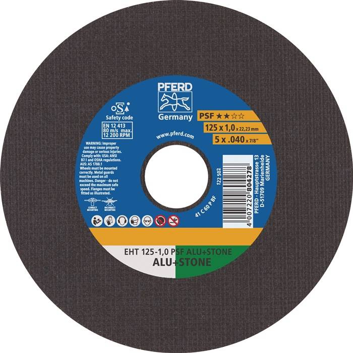 Trennscheibe EHT PSF ALU+STONE D125x1mm ger.Bohr.125mm PFERD-0