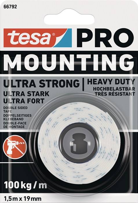 Montageband Mounting PRO Ultra Strong 66792 weiß L.1,5m B.19mm TESA-0