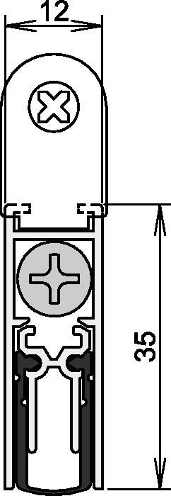 Türdichtung Doppeldicht® M-12/35 1-392 1-s.L.958mm Alu.silberf.HLT ATHMER-0