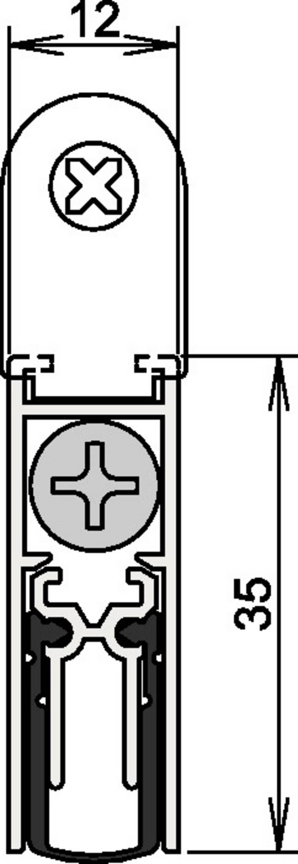 Türdichtung Doppeldicht® M-12/35 1-392 1-s.L.958mm Alu.silberf.HLT ATHMER