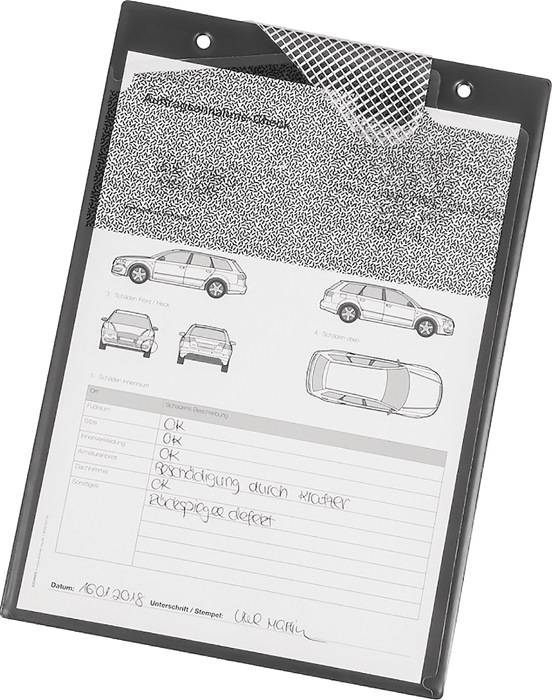 Auftragstasche m.Klettverschluss,Kordel u.2 Fächer DIN A4 grau VE=10 St.EICHNER-0