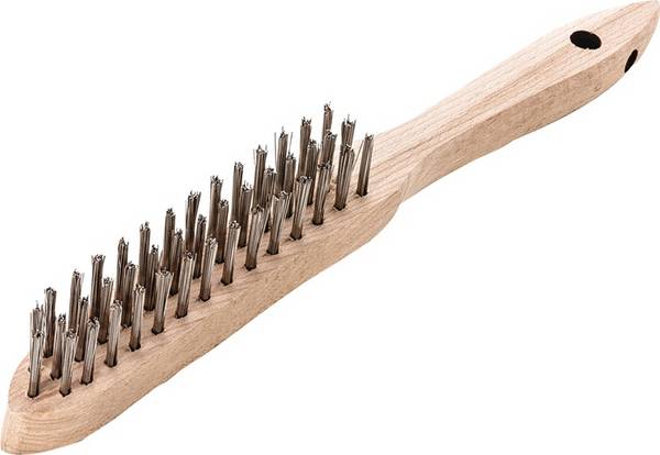 Handbürste L.290mm 0,35mm Stahldraht Besatz-L.140mm 3rhg 12 LESSMANN
