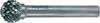 Frässtift KUD Schaft-D.6mm D.16mm Kopf-L.14,4mm HM Blank Verz.KVZ 4 RUKO