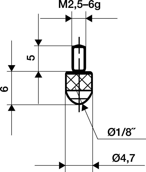 Messeins.D.3mm L.6mm KGL M2,5 Ku.z.Messuhren KÄFER-0