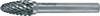 Frässtift RBF D.16mm Kopf-L.25mm Schaft-D.6mm HM Blank Verz.KVZ 4 RUKO