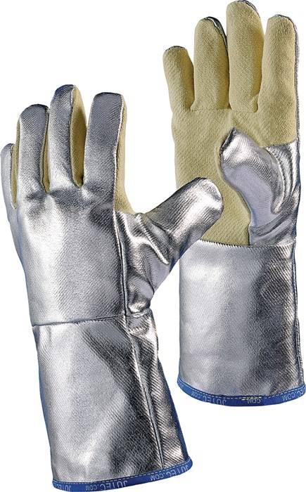 Hitzeschutzhandschuhe 5-Finger Universalgröße gelb/silber m.alumin.Preox-Aramid-0