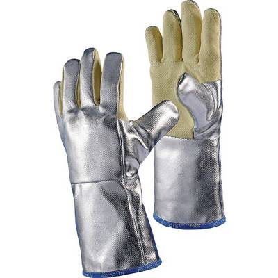 Hitzeschutzhandschuhe 5-Finger Universalgröße gelb/silber m.alumin.Preox-Aramid-0