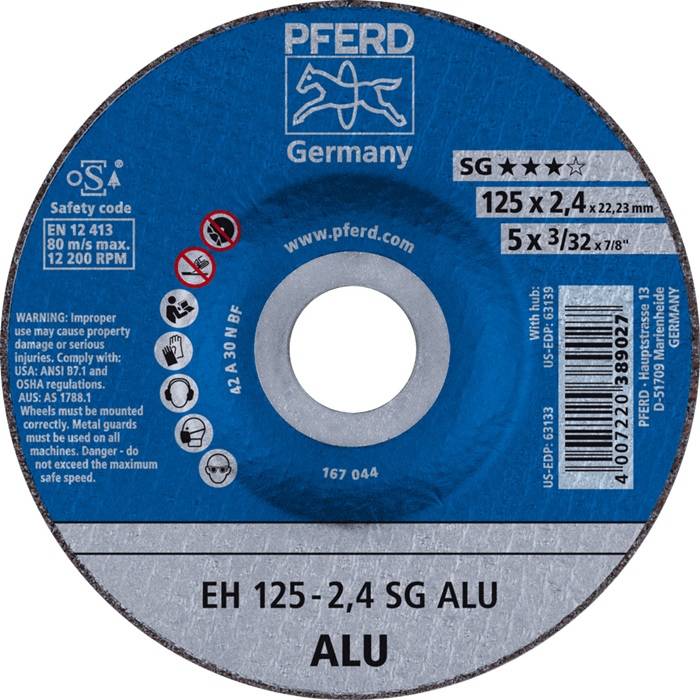 August Rüggeberg GmbH&Co. KG Pferd - Werkzeuge Trennscheibe SG ALU D125x2,4mm gekr.Alu.Bohr.22,23mm PFERD 61320822-0