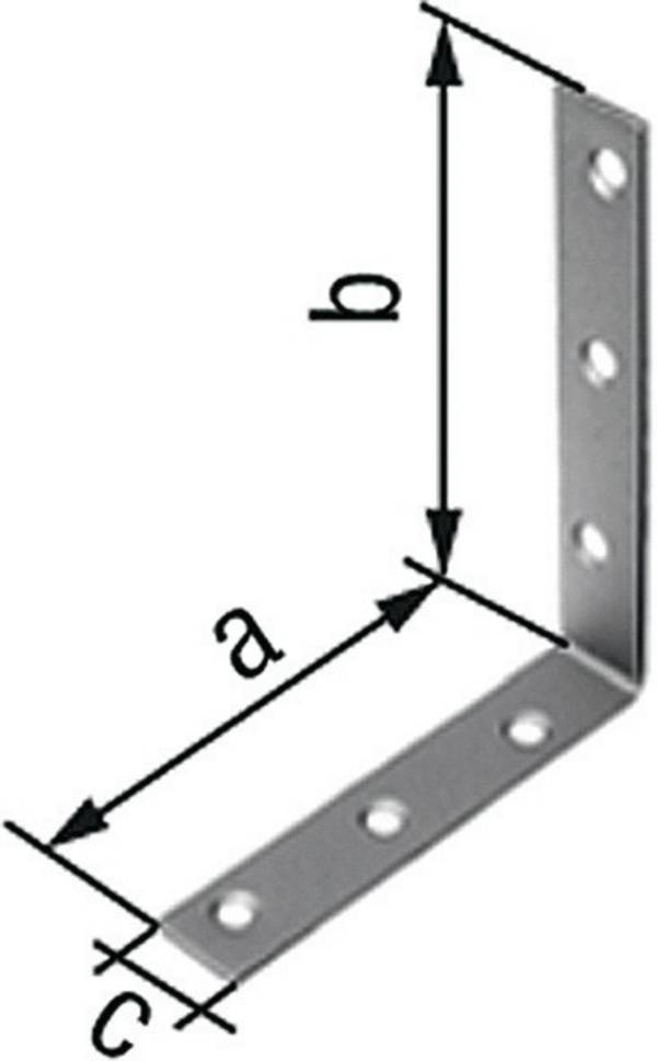 Stuhlwinkel L.100 x 100mm B.19mm S.2mm VA Loch-D.5,3mm GAH