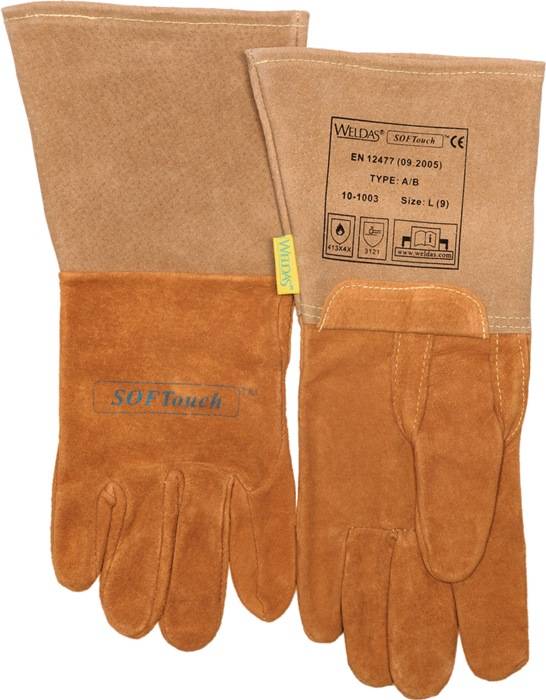Schweißerhandschuhe Gr.L (9) orange Schweins-/Wildleder/Softtouch 5 PA-0