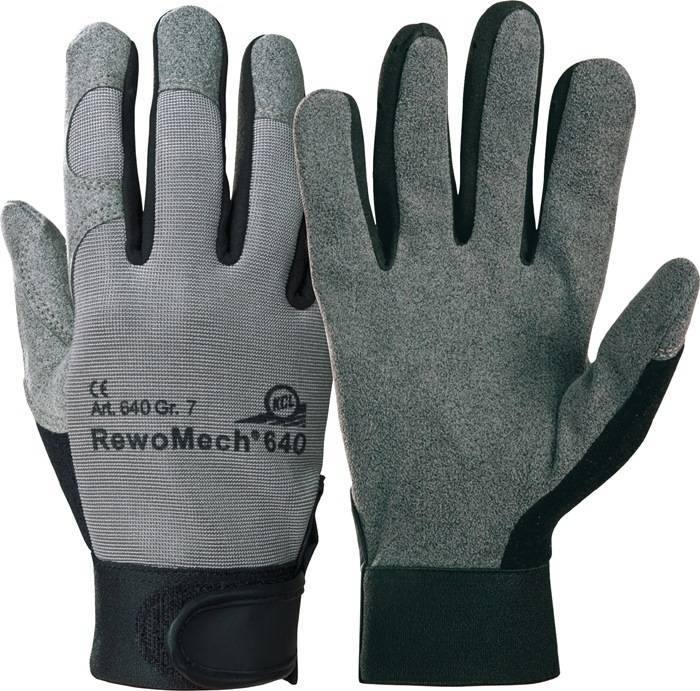Kunstlederhandschuhe RewoMech 640 Gr.9 schwarz/grau Kunstleder/Elastan-0