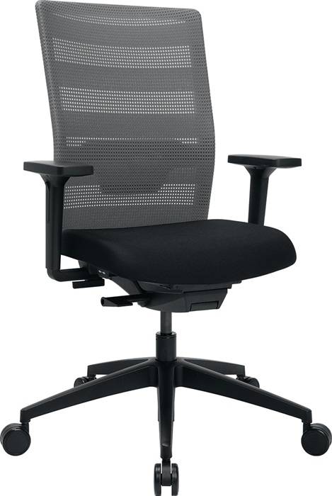 Bürodrehstuhl m.Synchr.-Techn.schwarz/grau 420-540mm m.Lehnen Trgf.110kg TOPSTAR