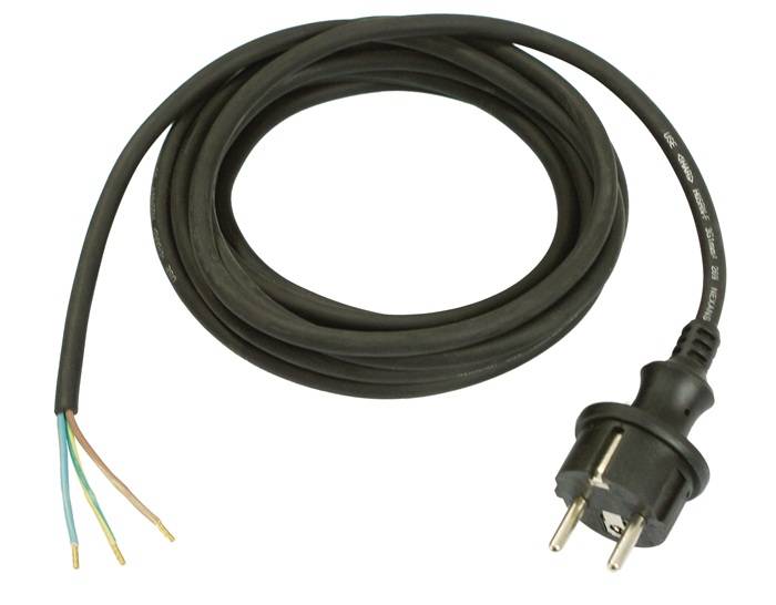 Anschlussleitung H07RN-F 2x1,5mm² 5m Konturenstecker schwarz WEINGÄRTNER-0