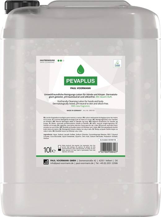 Handreinigung PEVAPLUS 10l silikonfrei,pH-neutral Kanister PAUL VOORMANN