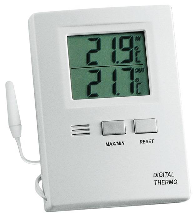 Thermometer Messber.auß.-50 b.70GradC/ in.-10 b.60GradC H85xB60xT15mm Ku.TFA-0