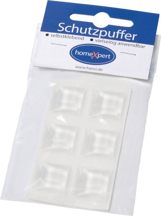 Schutzpuffer 20,5 mm Kunststoff transparent Quadrat selbstklebend-0