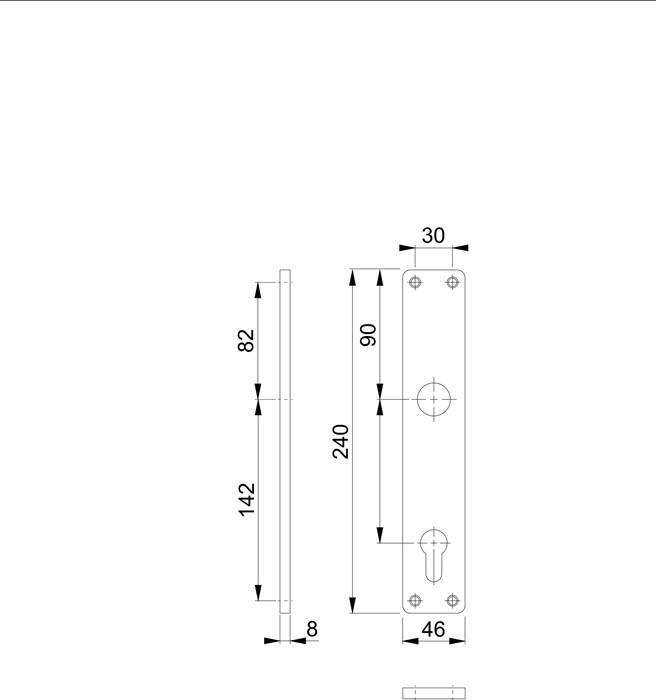 HOPPE Langschildpaar London 202H eckig PZ 92 F1-1